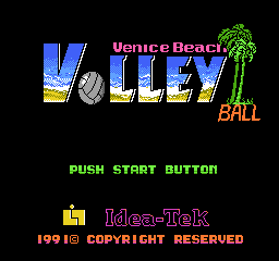 Venice Beach Volleyball title screen for NES